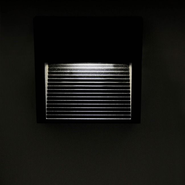 LED-trappelys Polux Q9 60 lm 3 W 4000 K IP44 overflademonteret kvadratisk grå