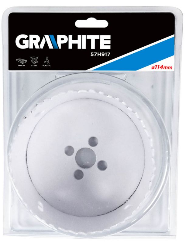 Bimetal hulsave GRAPHITE 114 mm med progressivt tanddesign, 1 stk.