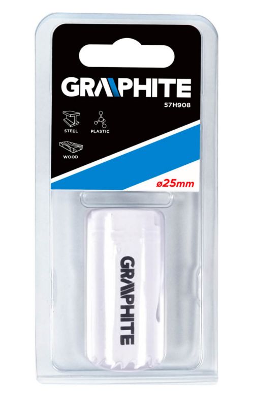 Bimetal hulsav GRAPHITE 25 mm med progressivt tanddesign, 1 stk.