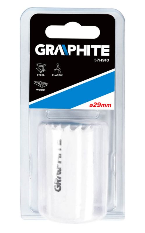 Bimetal-hulsave GRAPHITE 29 mm med progressivt tanddesign, 1 stk.