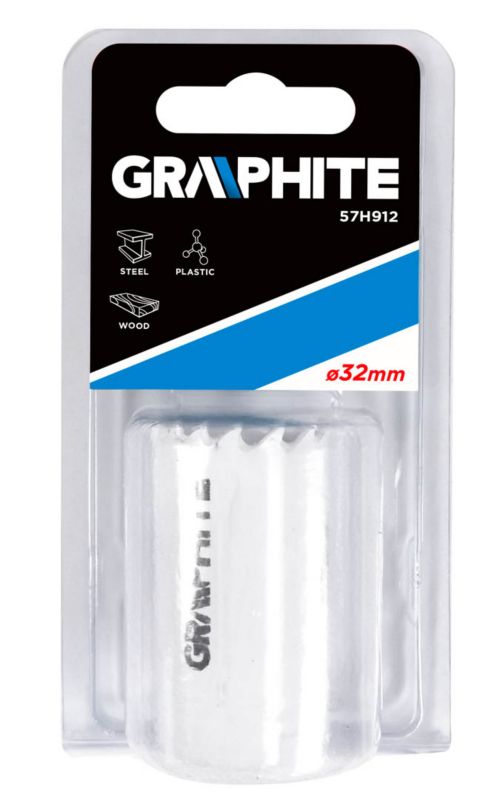 Bimetal-hulsave GRAPHITE 32 mm med progressivt tanddesign, 1 stk.