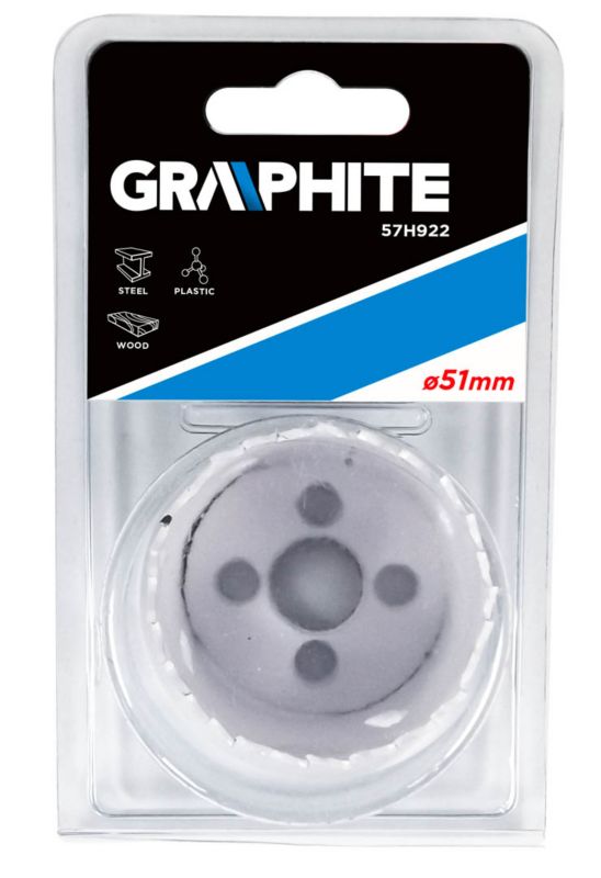 Bimetal hulsave GRAPHITE 51 mm med progressivt tanddesign, 1 stk.