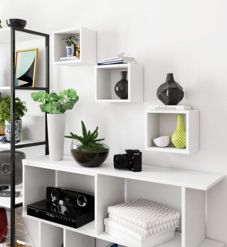 Akord K25 væghylde hvid 25 cm mat finish 25x15x25 cm 1 sæt