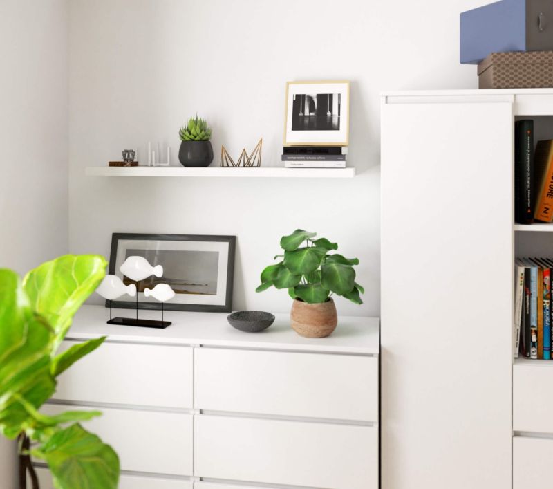 Akord PS5 væghylde hvid 100 cm mat-hvid finish 100x20x3,2 cm 1 stk.