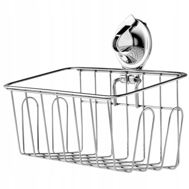 KADAX badeværelseshylde uden boring med sugekopper, sølv, 1 stk.