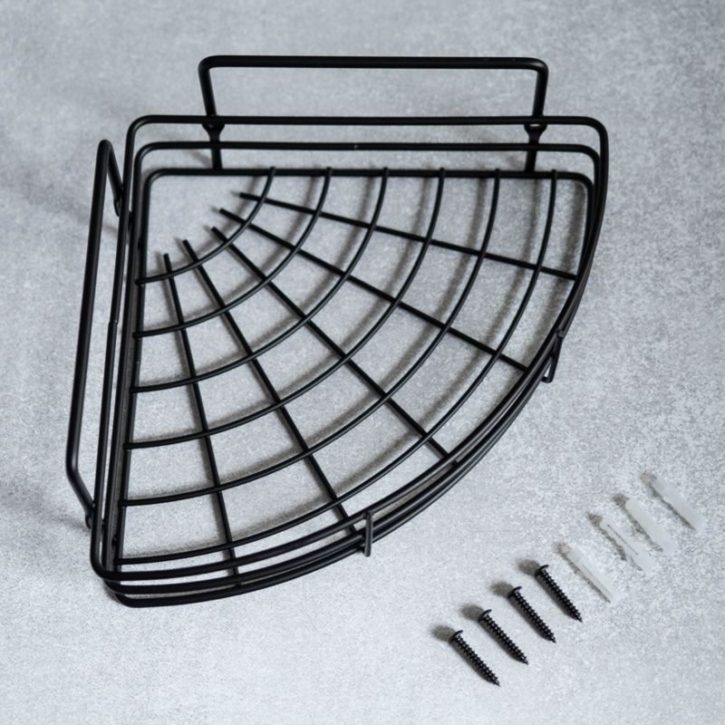 KADAX badeværelseshylde til brusebad, væghængt, sort metal, 1 niveau, loftstil, 1 stk.