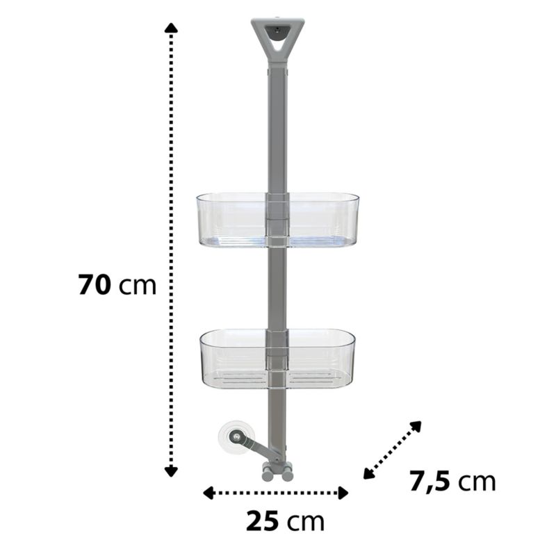 Sepio gennemsigtig badeværelseshylde med 2 niveauer, 1 stk.