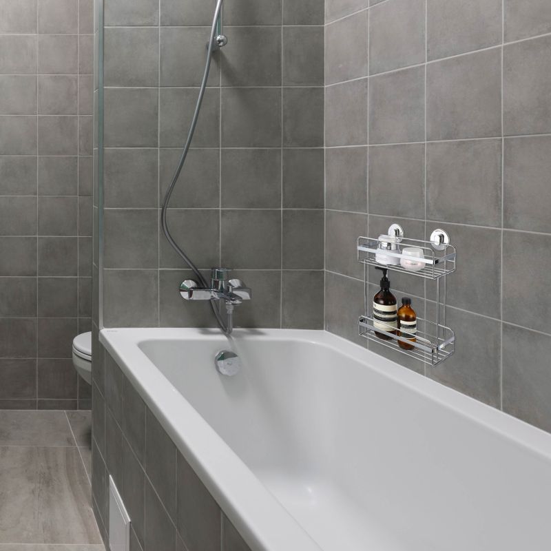 Sepio badeværelseshylde i sølvstål, 1 stk.