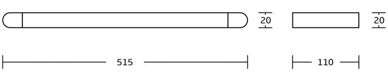 Hængende glasreol Mexen Adox i guld, 1 stk.