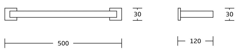 Hængende glasreol Mexen Vox i guld 50 x 3 cm, 1 stk.