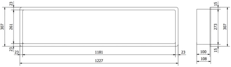 Indbygget hylde Mexen X-Wall-K hvid 122,7 x 30,7 cm 1 stk.