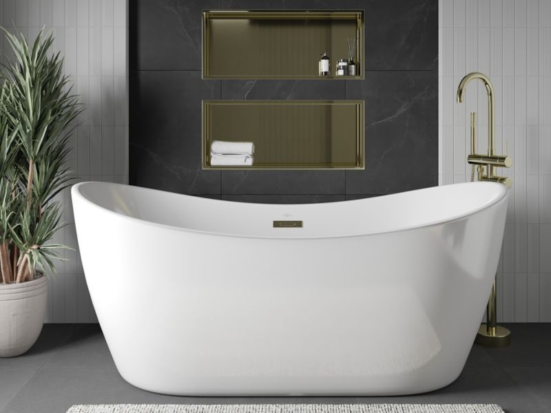 Indbygningshylde Mexen X-Wall-R i guld 75x30 cm 1 stk.