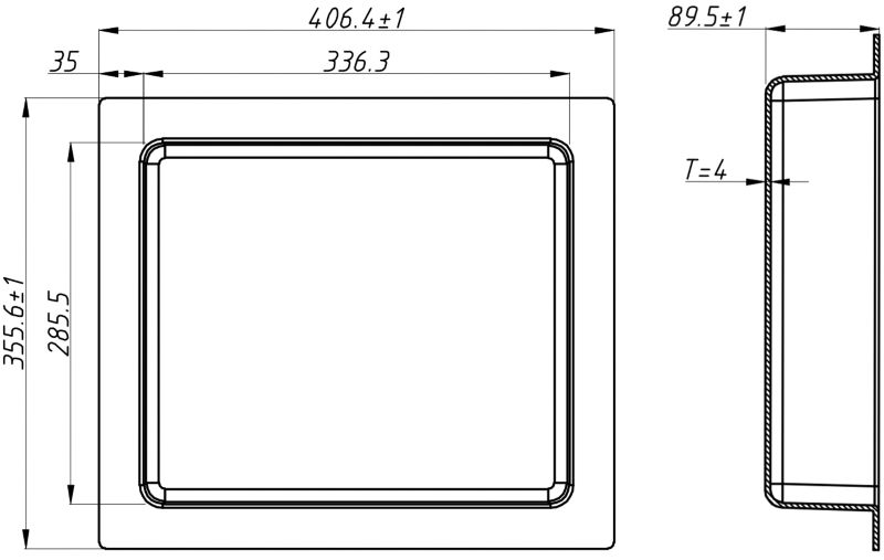 Mexen X-Wall-S indbygningshylde hvid 35,5 x 40,7 cm 1 stk.
