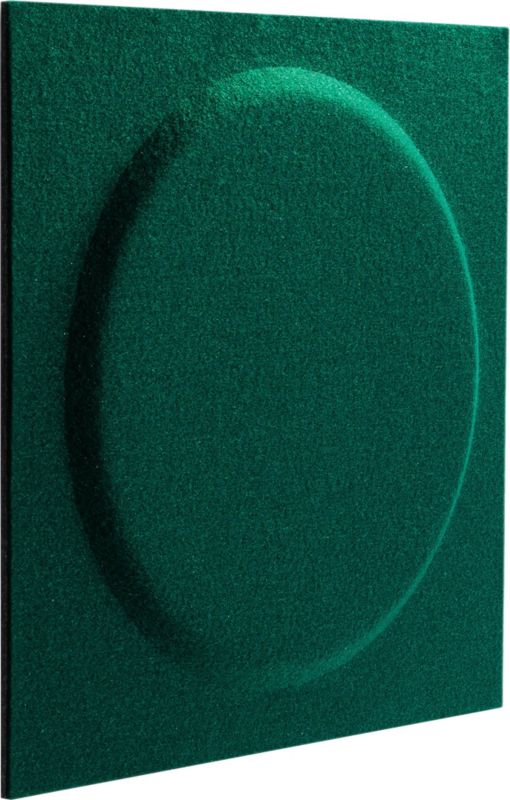 Decosa dekorationspanel 30 x 30 cm i filt med flaskegrøn cirkel og firkant