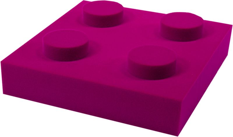 Dekorativt blokpanel 250 x 250 x 70 mm i fuchsia