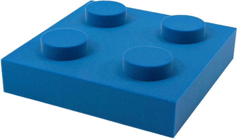 Dekorativt blokpanel 250 x 250 x 70 mm blå