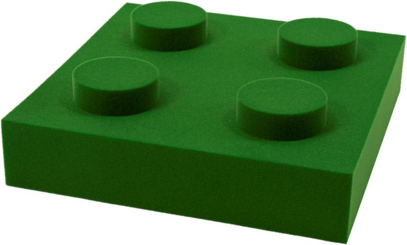 Dekorativt panel blok 250 x 250 x 70 mm grøn