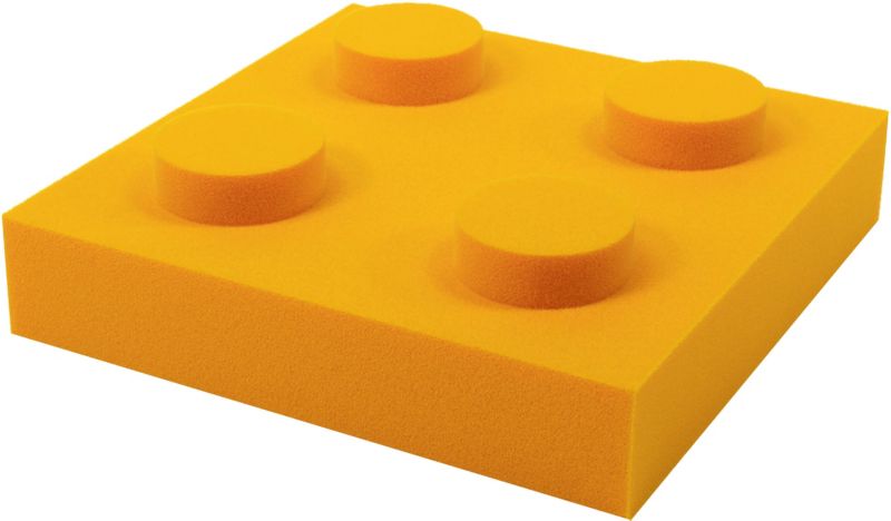 Dekorativt vægpanel blok 250 x 250 x 70 mm gul