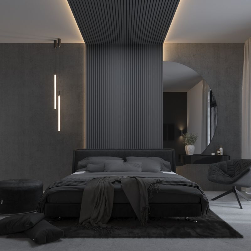 4-element lamelpanel i grå