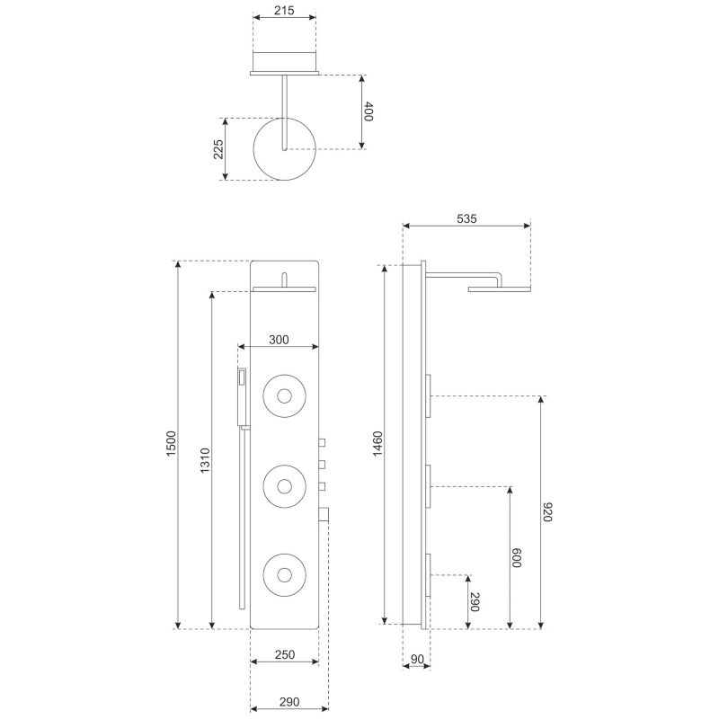 Kerra Tore brusepanel i sort, 1 stk