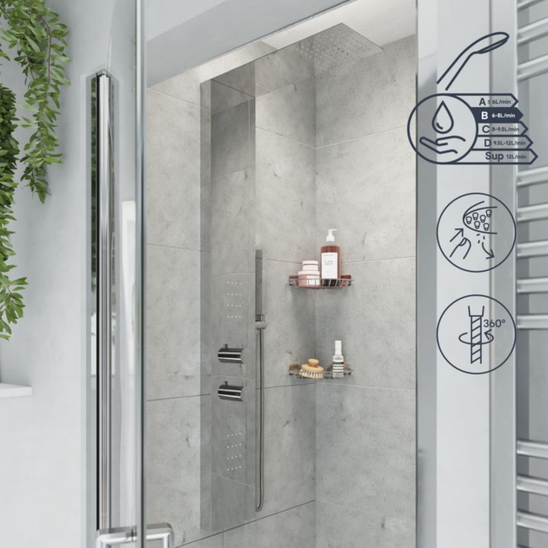 GoodHome Abala 1-funktions brusepanel i krom