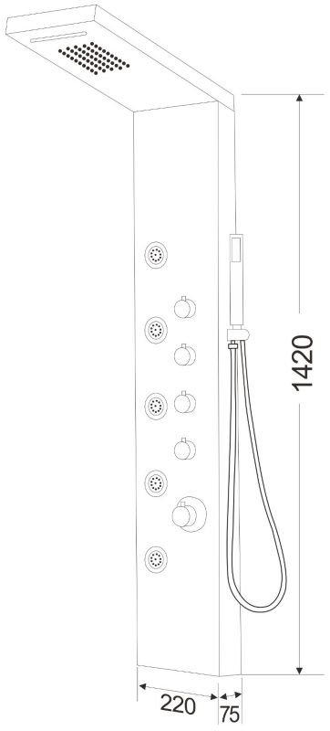 Mexen Lando sort brusepanel 1 stk.