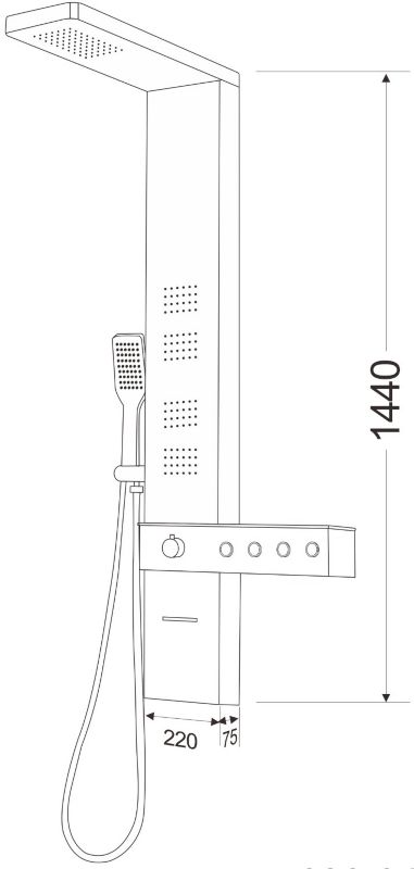 Mexen Natan brusepanel i krom, 1 stk.