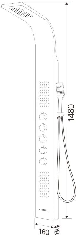 Mexen Timor brusepanel i krom, 1 stk.