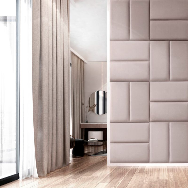 Polstret vægpanel Stegu Mollis F11 rektangel 60 x 30 cm beige