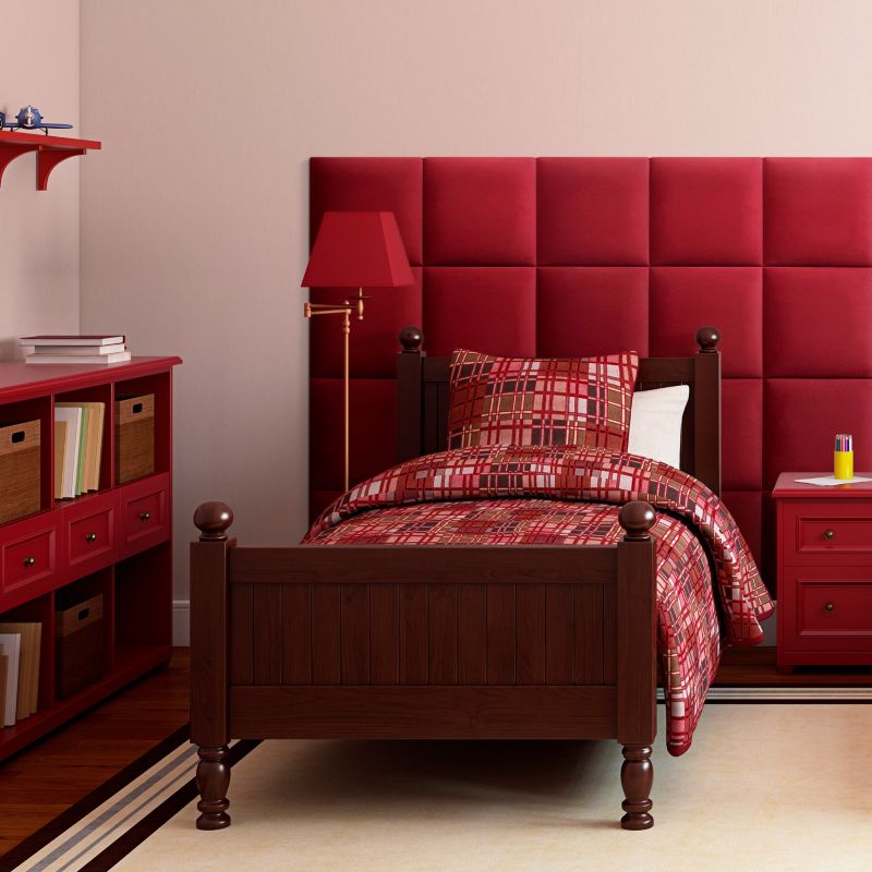 Stegu Mollis polstret vægpanel kvadratisk 30 x 30 cm rød