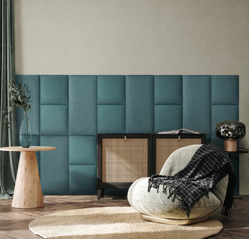 Stegu Mollis polstret vægpanel kvadrat 30 x 30 cm blå