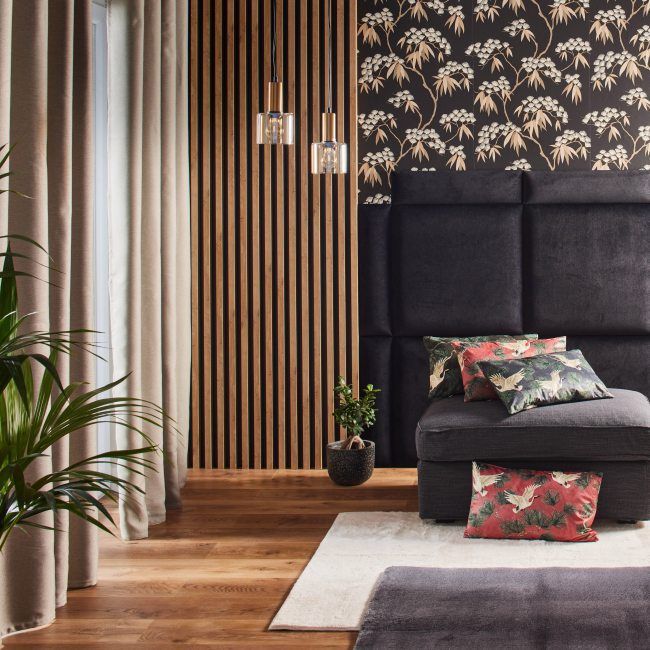 Polstret vægpanel Stegu Mollis kvadrat 60 x 60 cm sort