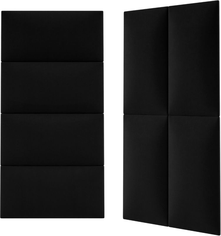 Polstret vægpanel Stegu Mollis rektangulær 60 x 30 cm mat-sort