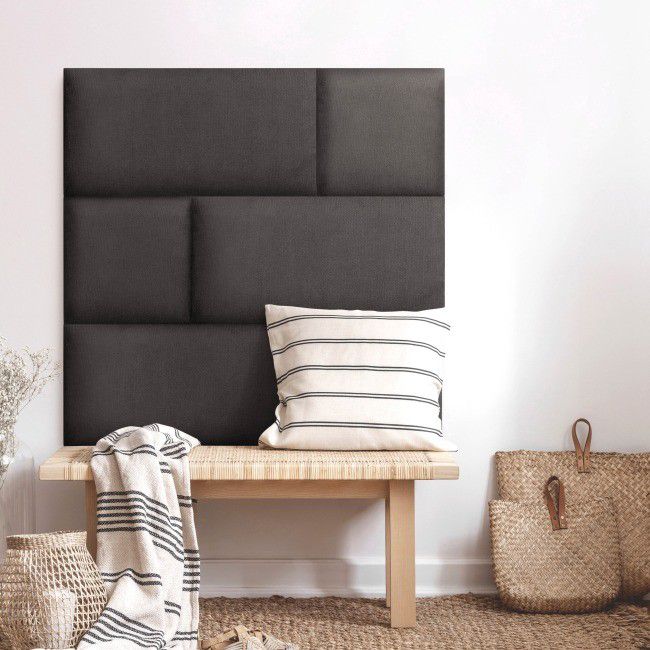 Polstret vægpanel Stegu Mollis rektangulær 60 x 30 cm grafit