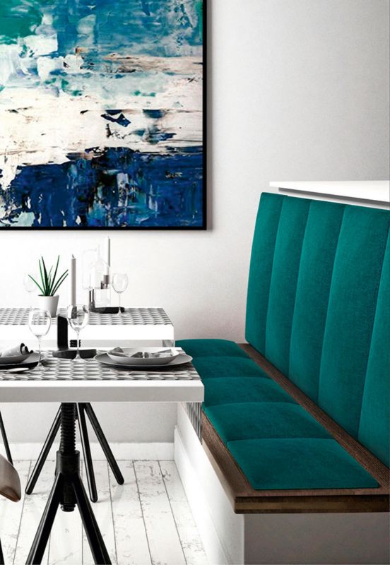 Stegu Mollis polstret vægpanel rektangulær 60 x 30 cm turkis