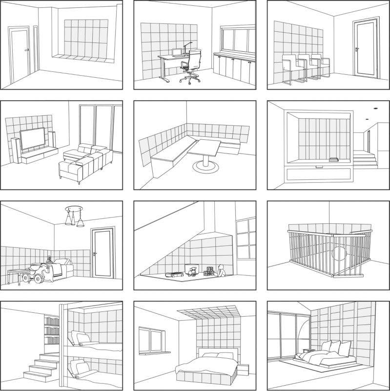 Polstret vægpanel Stegu Mollis rektangel 90 x 15 cm mørkebrun