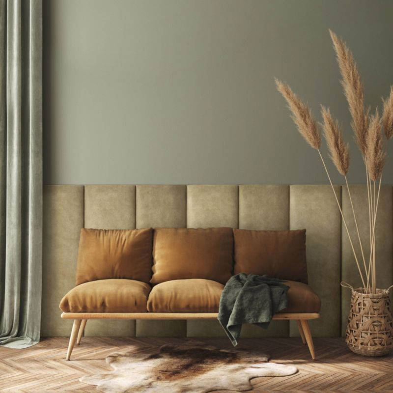 Polstret vægpanel Stegu Mollis rektangulær 90 x 30 cm lys brun