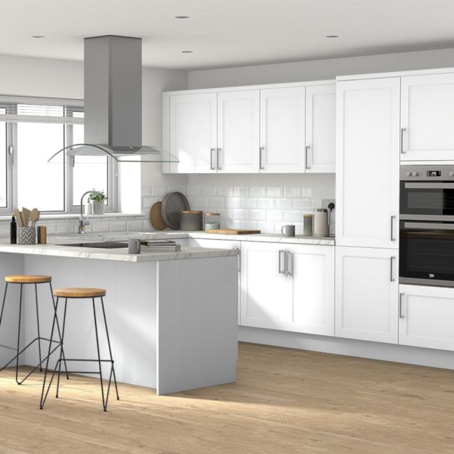 Bagpanel til køkkenø GoodHome Artemisia 89 x 200 cm classic hvid