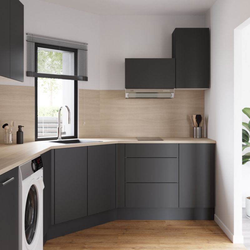 Udskiftningspanel til GoodHome Stevia underskab 57 x 72 cm mat antracit venstre