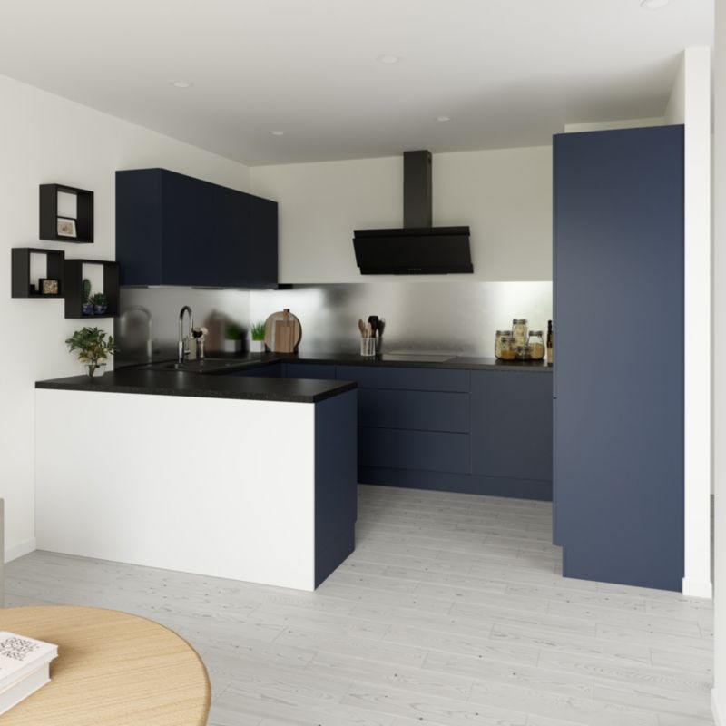 Udskiftningspanel til GoodHome Stevia underskab 72 x 57 cm blå mat venstre