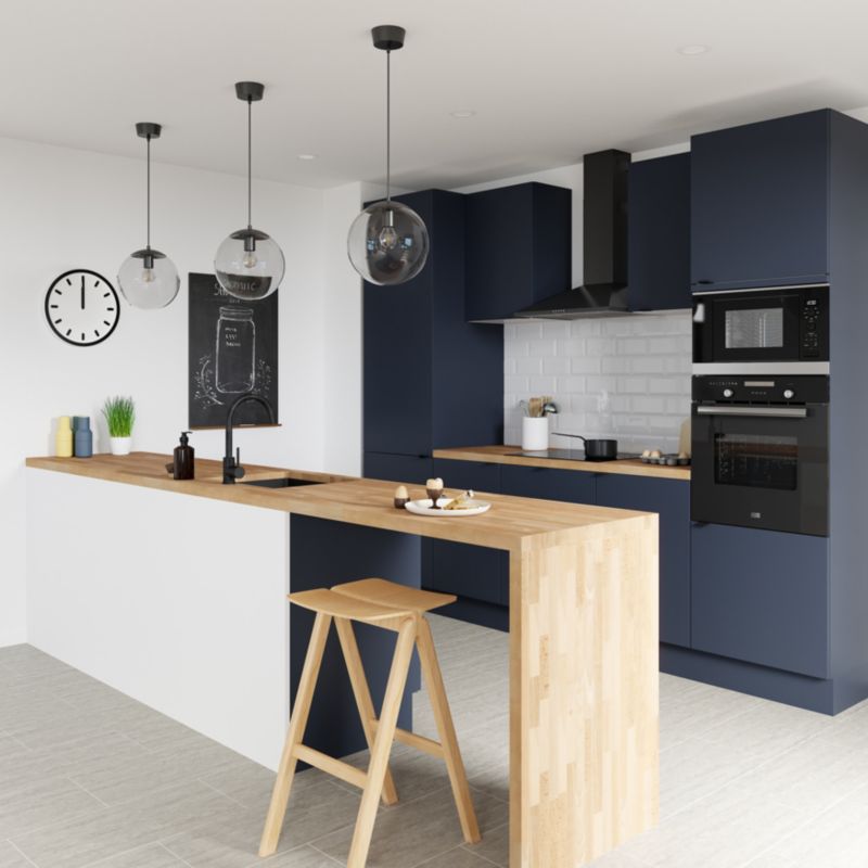 Udskiftningspanel til nederste skab GoodHome Stevia 72 x 57 cm blå mat højre