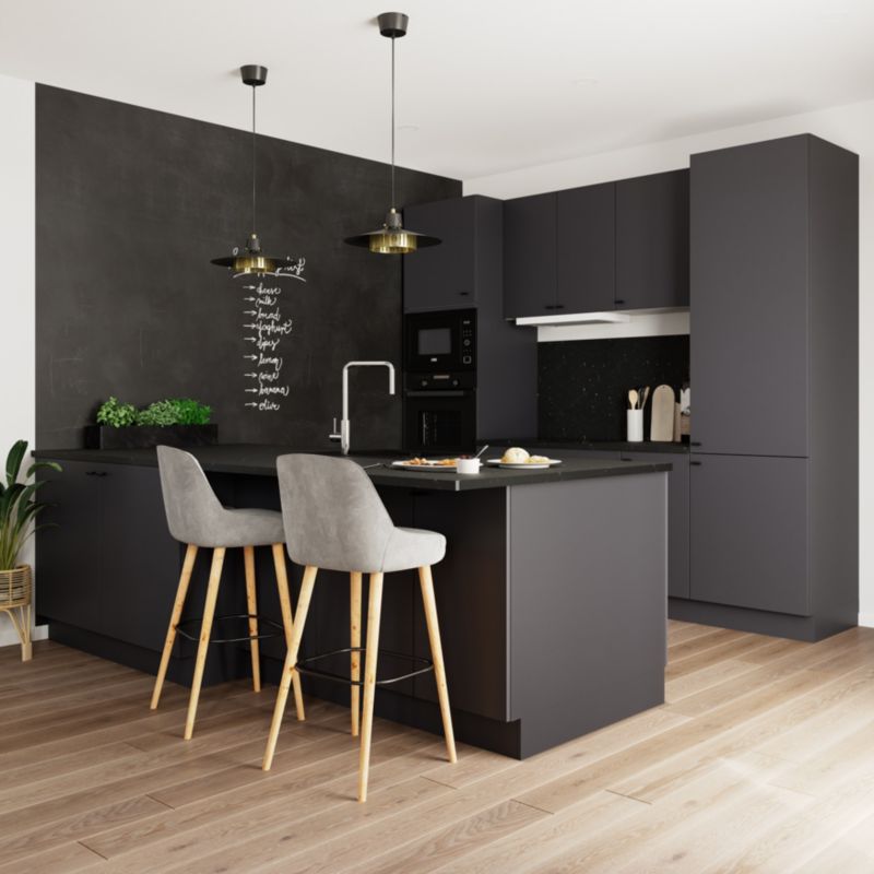 Udskiftningspanel til vægskab GoodHome Stevia 32 x 72 cm mat antracit