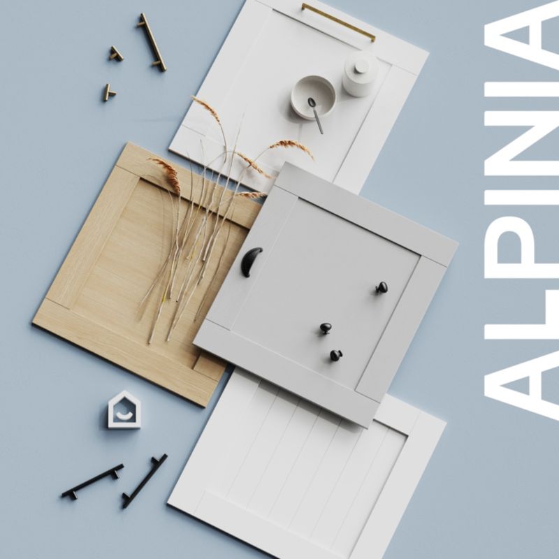 Udskiftningspanel til højskab GoodHome Alpinia 32 x 90 cm mat hvid