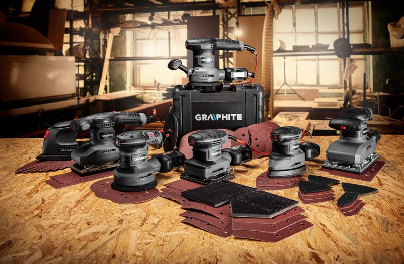 Krogpapir til slibemaskine GRAPHITE 115 x 230 mm kornstørrelse K180, 5 stk.