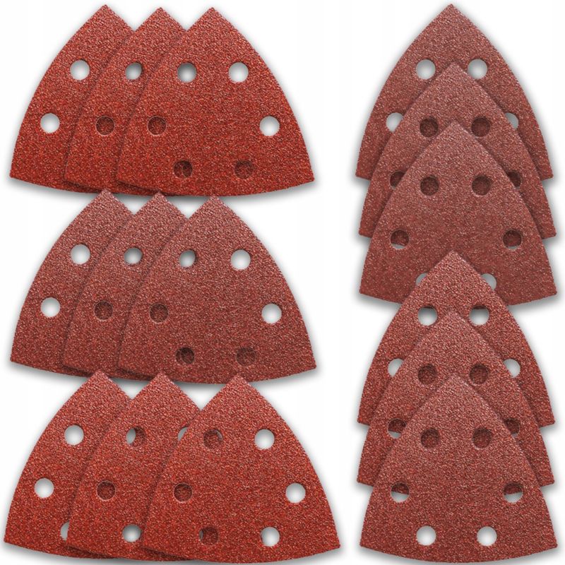 DEKO trekantet slibepapir med huller P60-180 til slibemaskine, 15 stk., 1 sæt