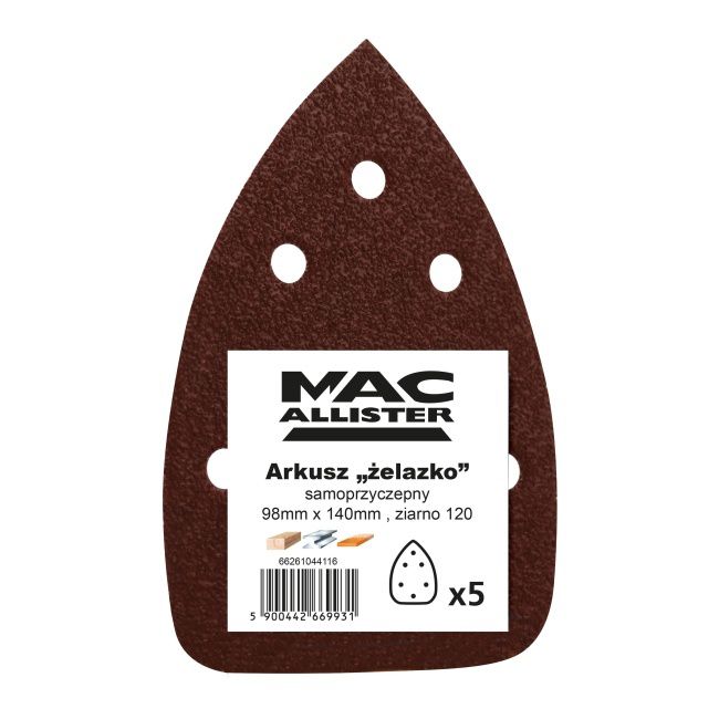 MacAllister strygepapir 98 x 140 mm A21 P120, 5 stk.