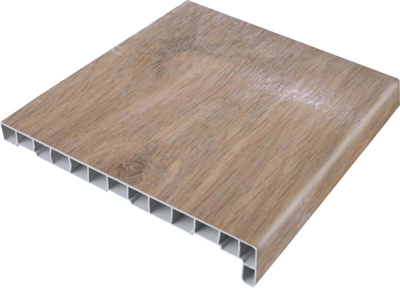 Indvendig PVC-sålbænk Geom 30 x 186 cm i varm Winchester-eg