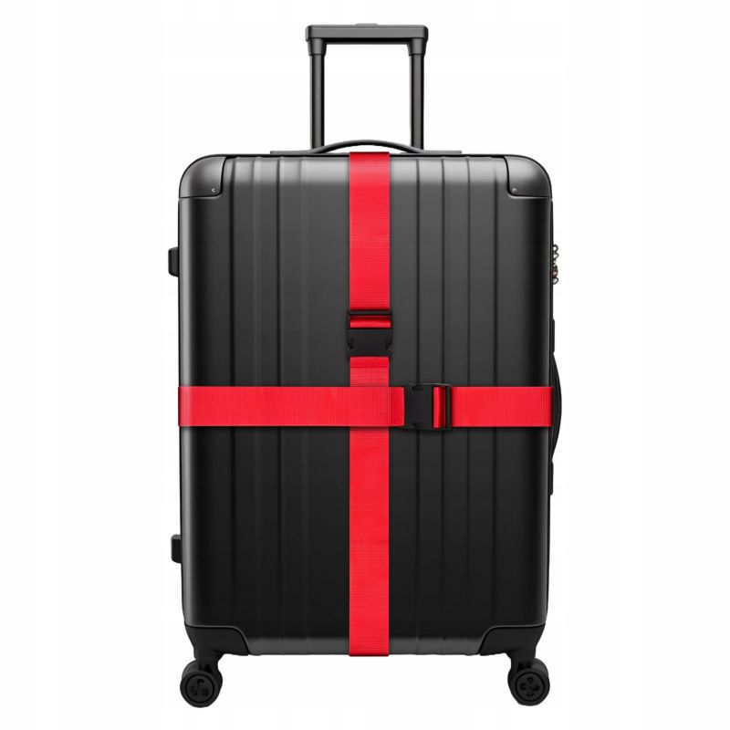 Dobbelt stærk nylon sikkerhedsrem i rød med 2 metalmærker