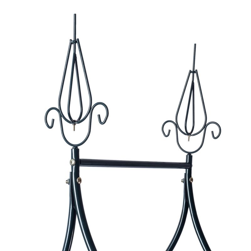 KADAX metalhavepergola 255 cm bue med blomster støtte til roser og klatreplanter 1 stk.