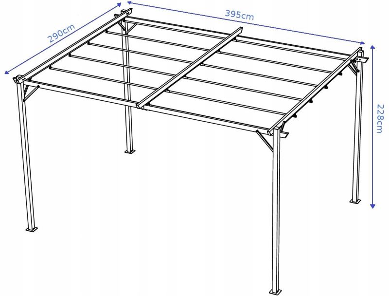 Metalpergola Hardmaister Sprint 3x4 m Antracit